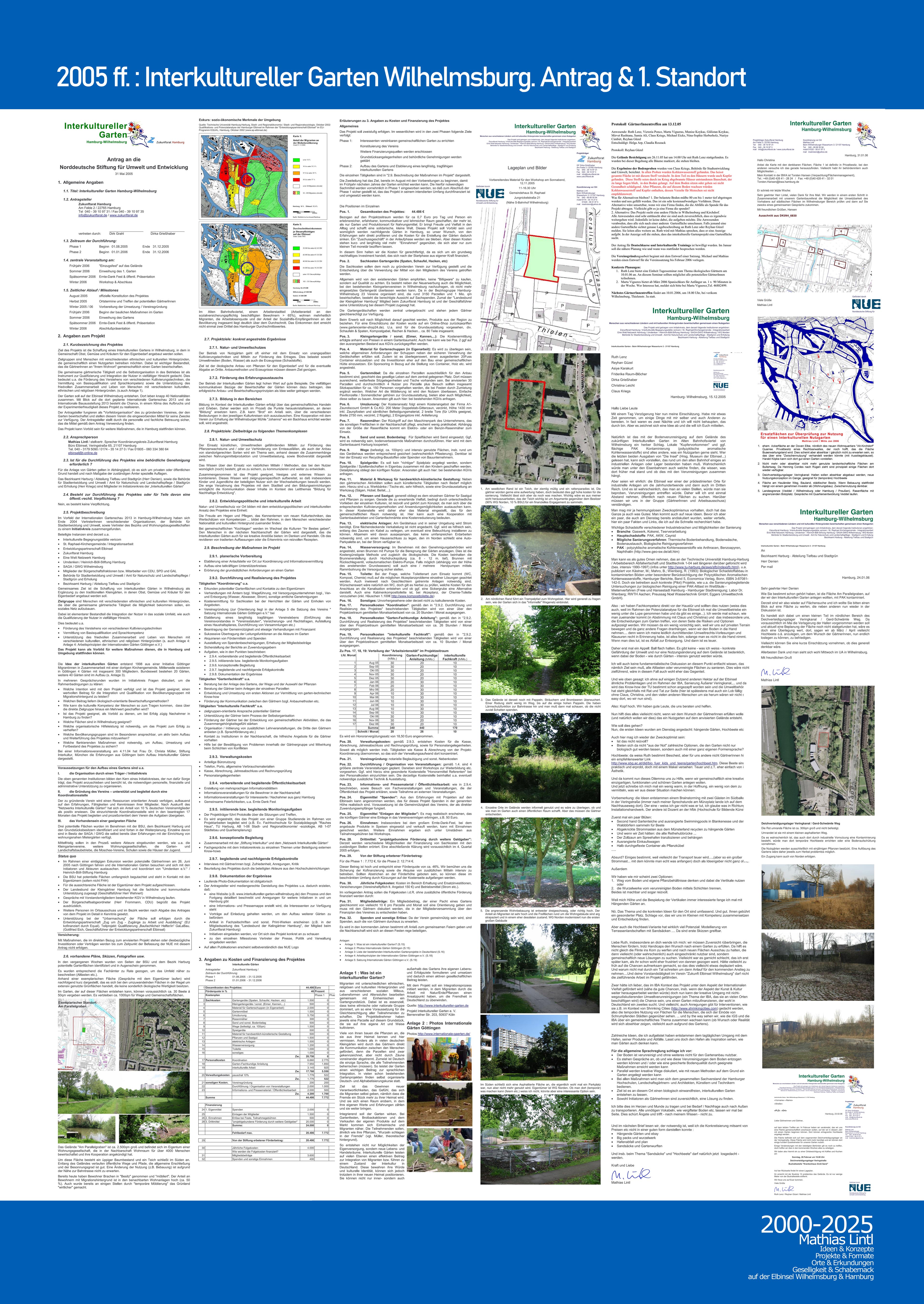 2000_2025 Mathias Lintl. Das Mittelwerk. 2005 : Interkultureller Garten Wilhelmsburg. Idee & Flächensuche. 