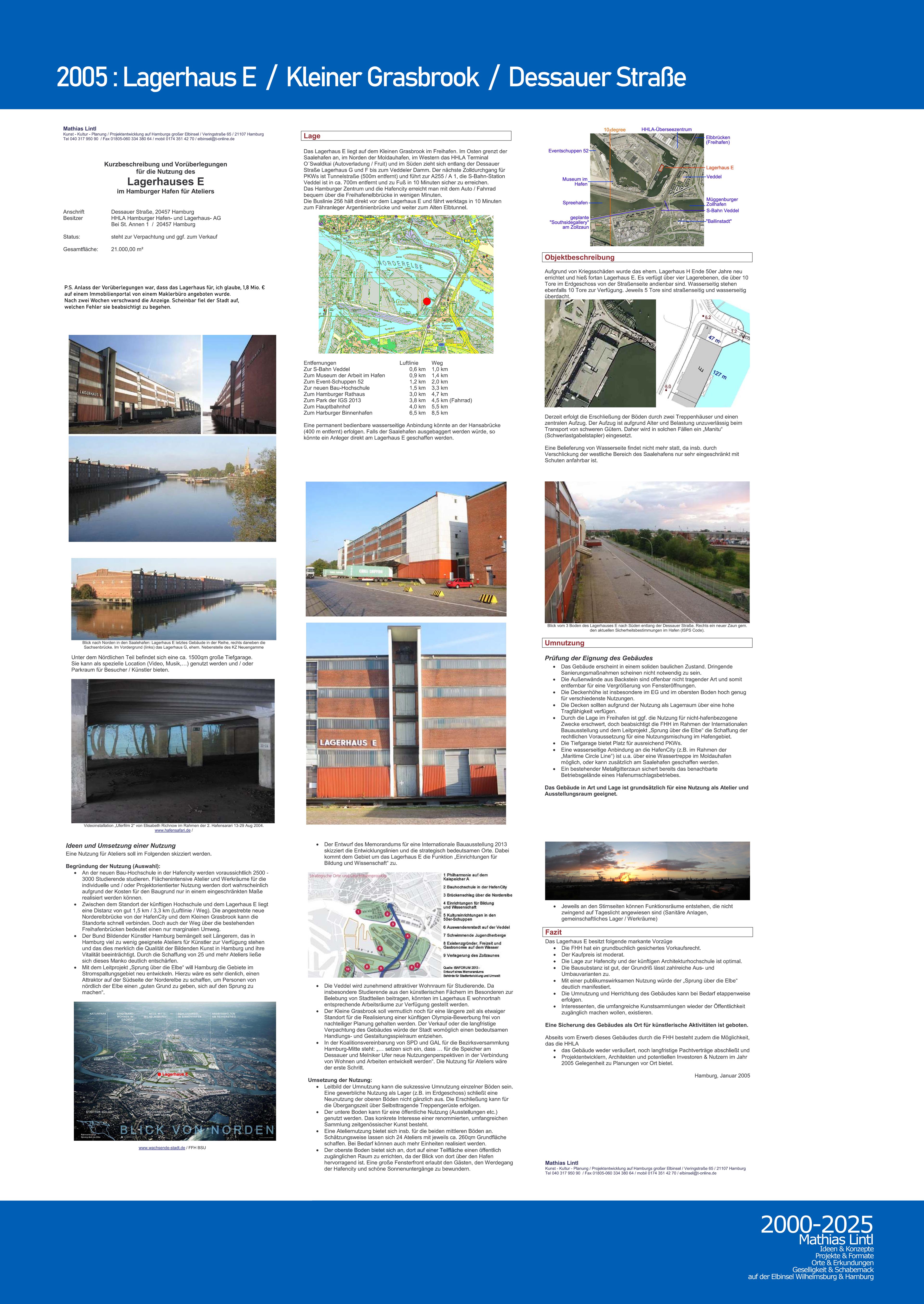 2000_2025 Mathias Lintl. Das Mittelwerk. 2005 : Lagerhaus E. Eine frühe Chance der Stadtentwicklung im Hamburger Hafen.
