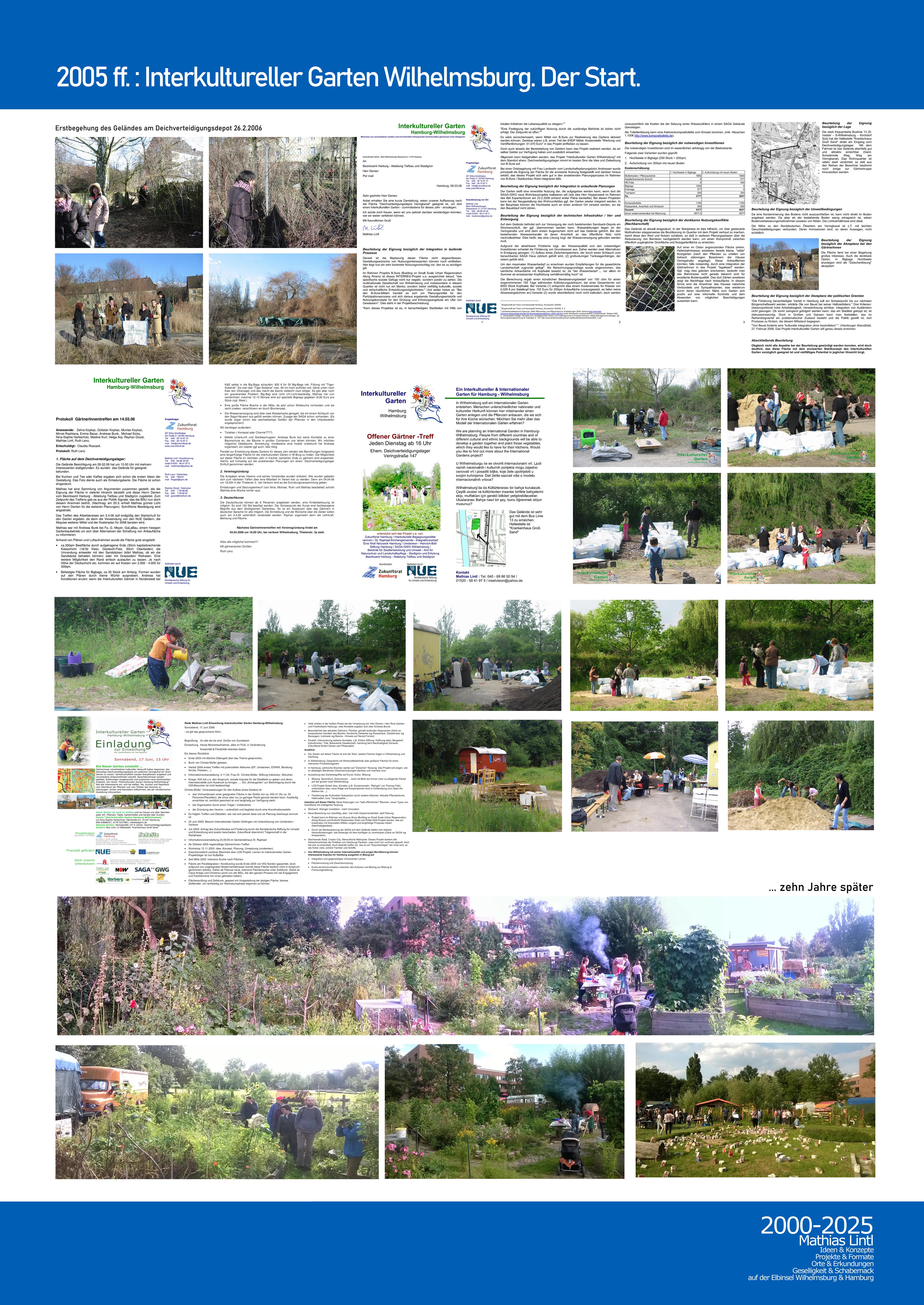 2000_2025 Mathias Lintl. Das Mittelwerk. 2005 : Interkultureller Garten Wilhelmsburg. Start & Gedeihen.