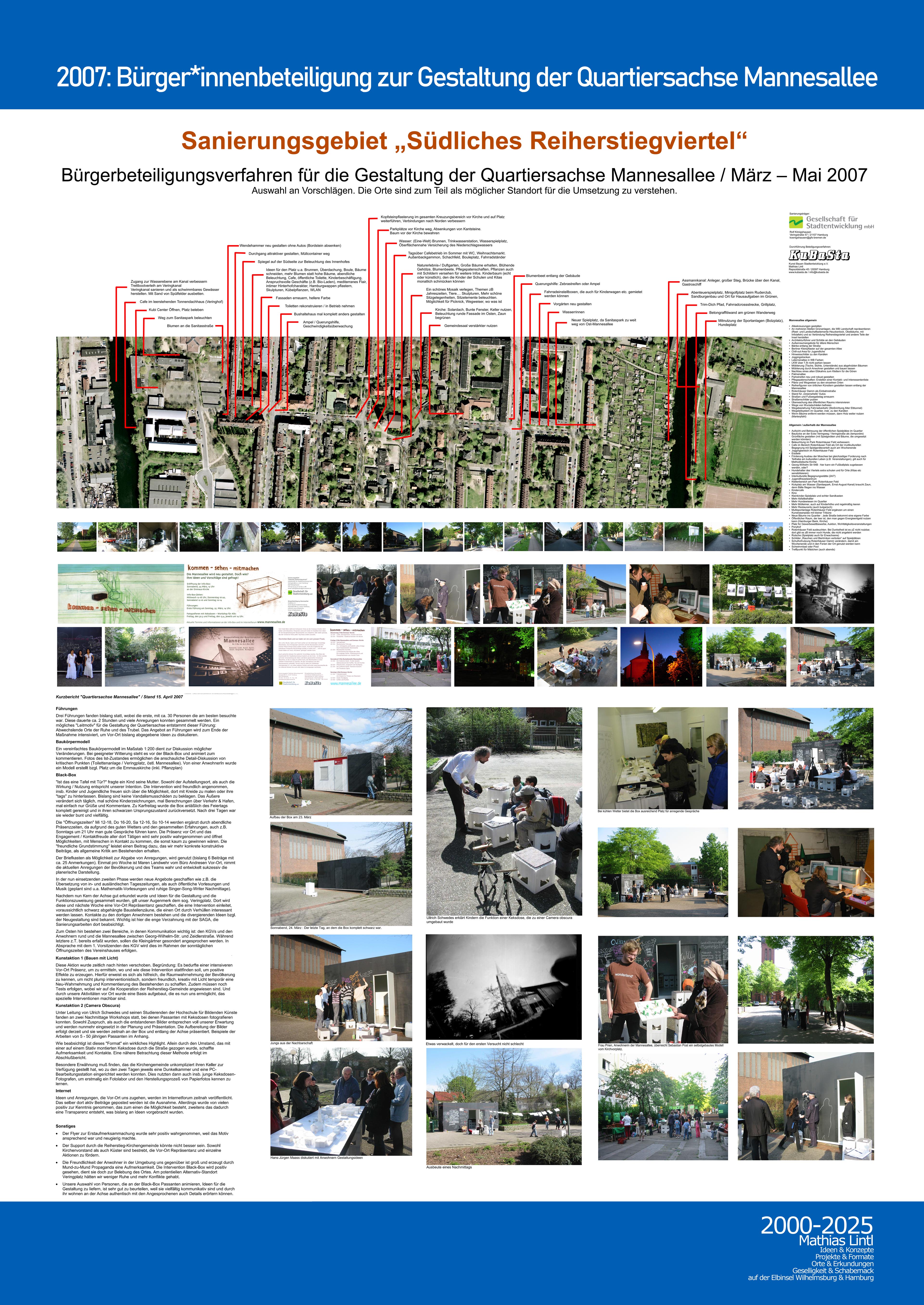 2000_2025 Mathias Lintl. Das Mittelwerk. 2007 : Mannesallee in Wilhelmsburg: Bürgerbeteiligung & Gestaltung der Quartiersachse