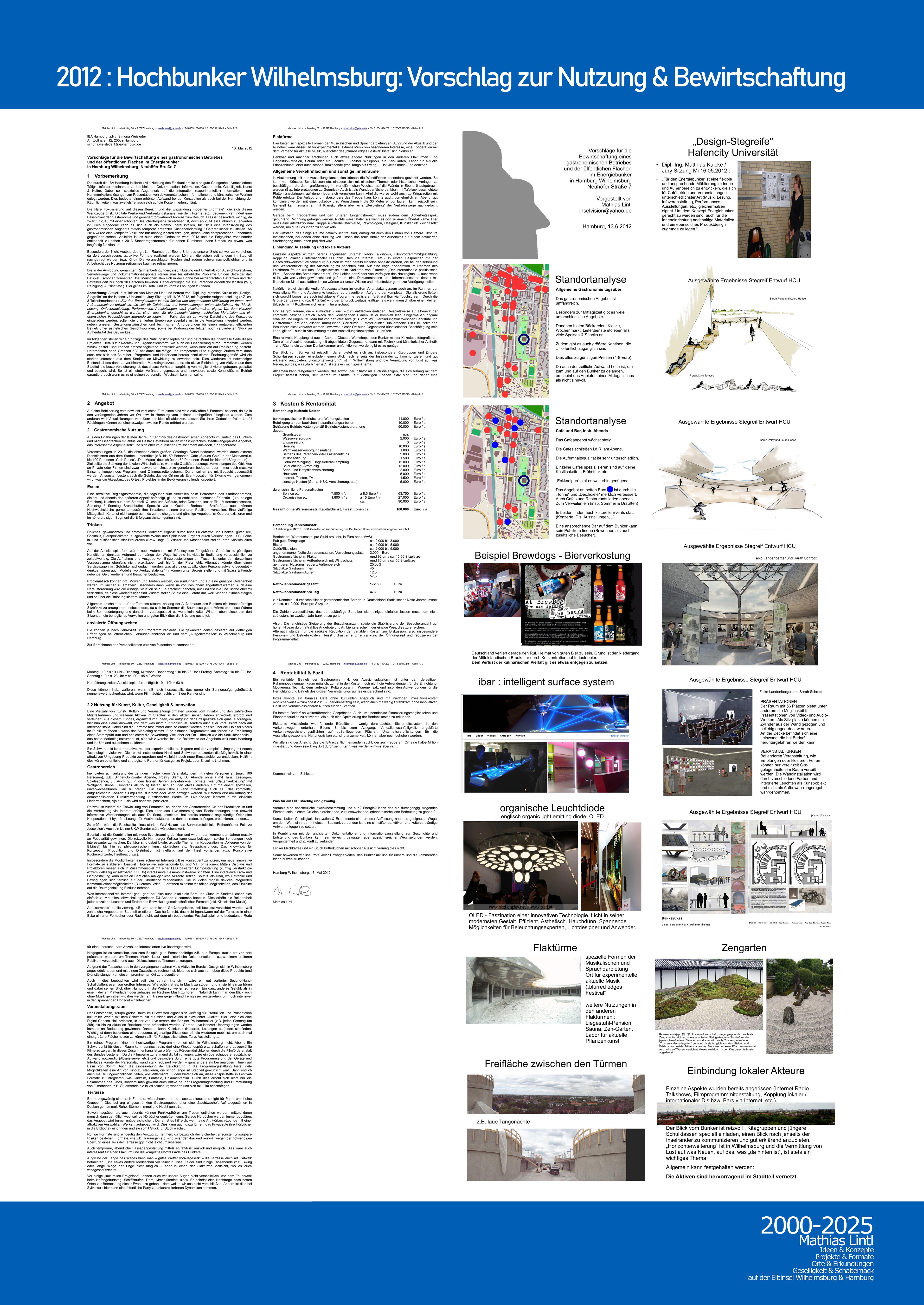 2000_2025 Mathias Lintl. Das Mittelwerk. 2014 : Wilhelmsburger Flakbunker. Vorschläge zur Bewirtschaftung.