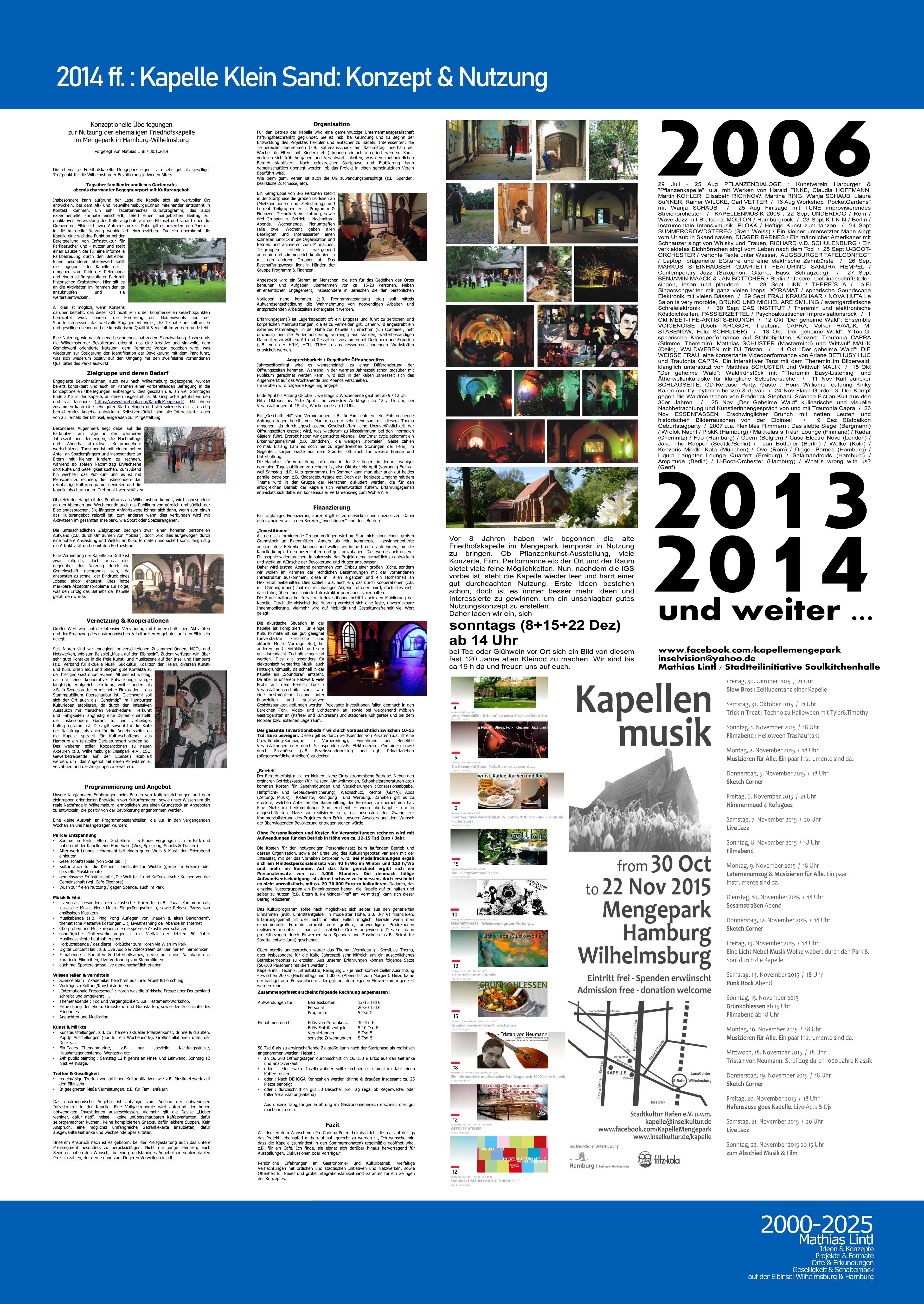 2000_2025 Mathias Lintl. Das Mittelwerk. 2014 : ehem. Friedhofskapelle „Klein Sand“ im Mengepark. Nächster Nutzungsvorschlag.