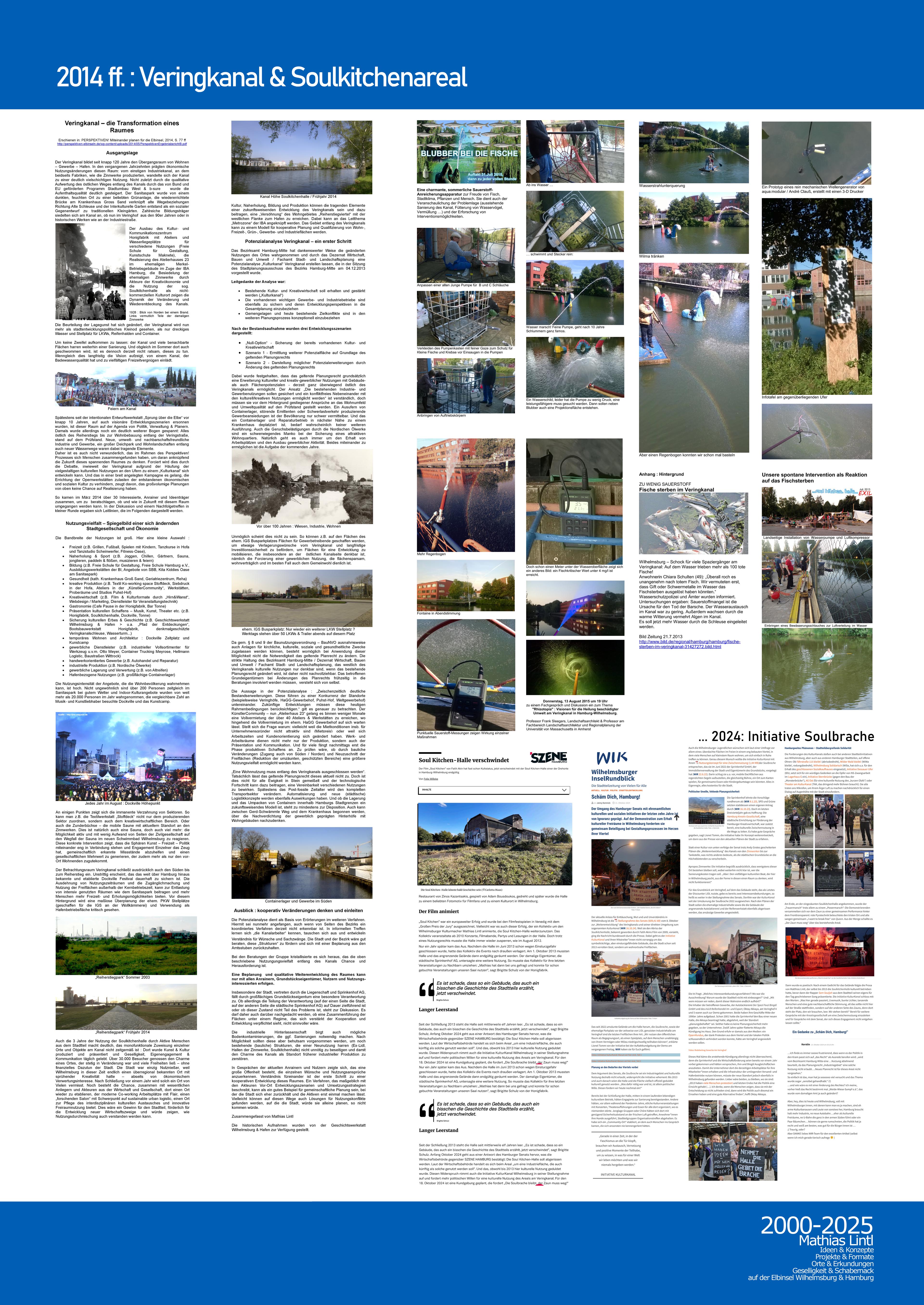 2000_2025 Mathias Lintl. Das Mittelwerk. 2014 : Veringkanal -  Transformation eines Ortes, „Blubber bei die Fische“ & die Soulbrache. 