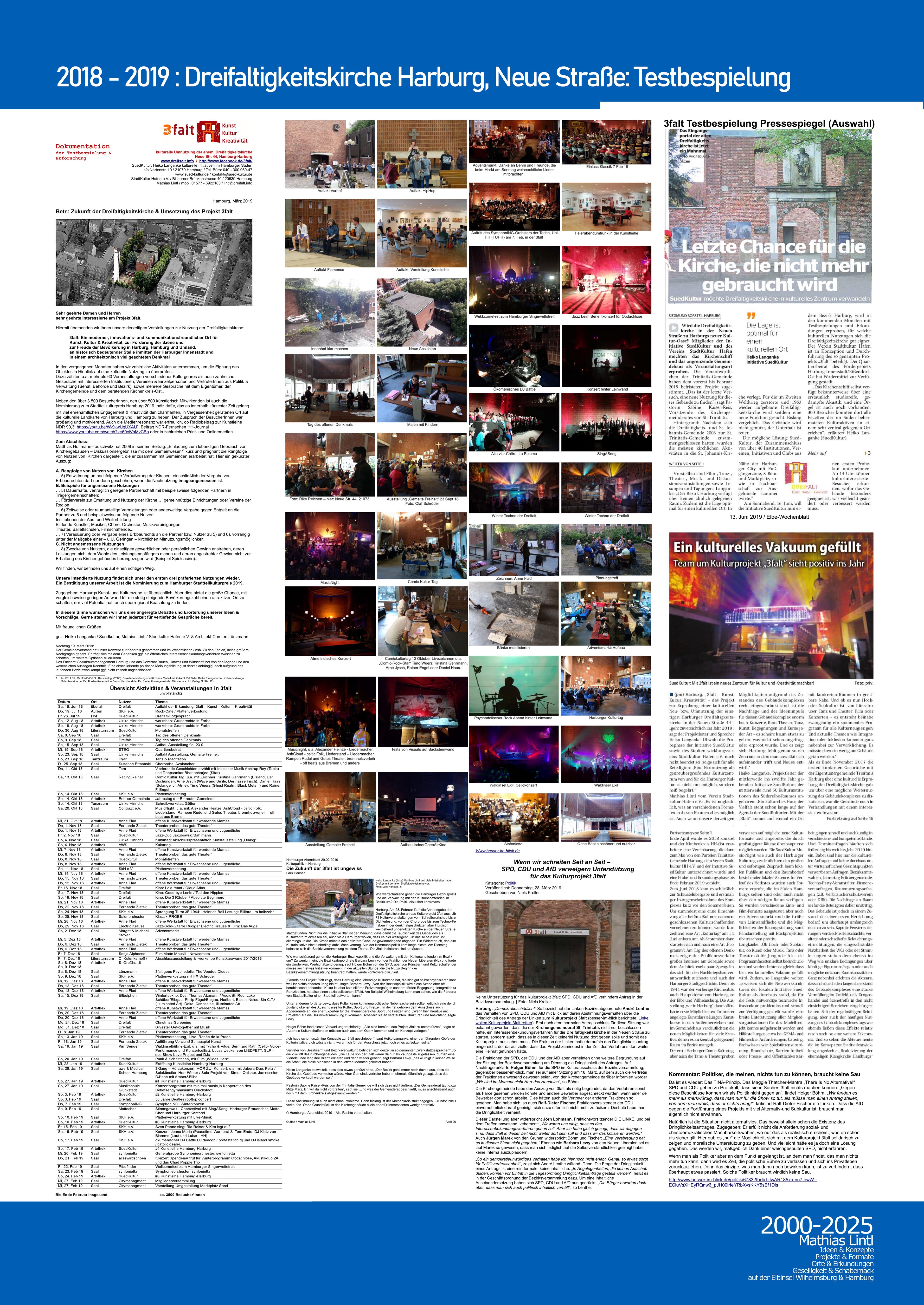 2000_2025 Mathias Lintl. Das Mittelwerk. 2018 : Dreifaltigkeitskirche Harburg. 3falt Testbespielung.